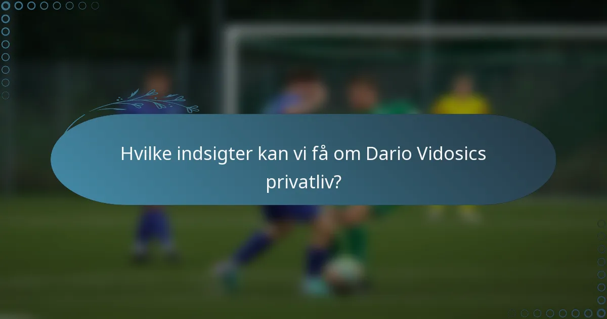 Hvilke indsigter kan vi få om Dario Vidosics privatliv?