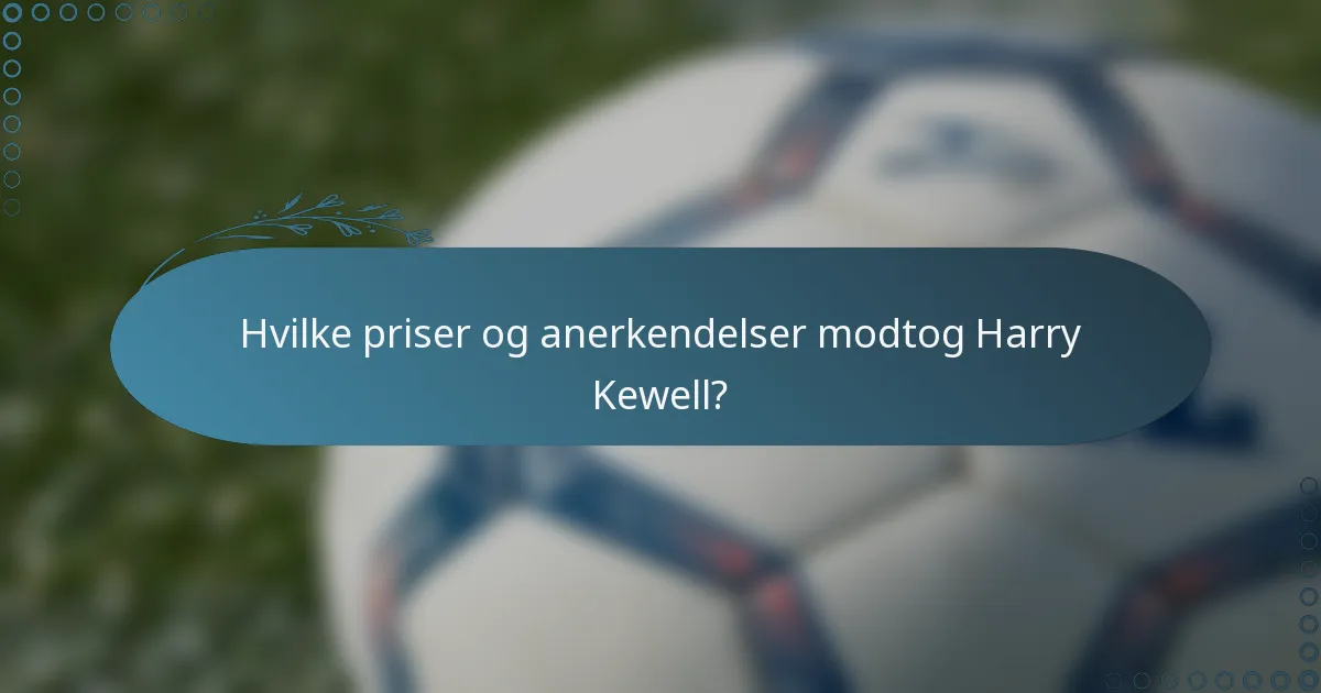 Hvilke priser og anerkendelser modtog Harry Kewell?