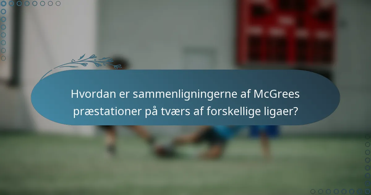 Hvordan er sammenligningerne af McGrees præstationer på tværs af forskellige ligaer?